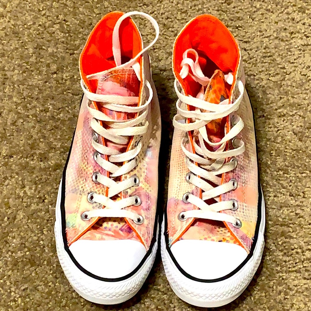 Multi colored Converse high top sneakers!